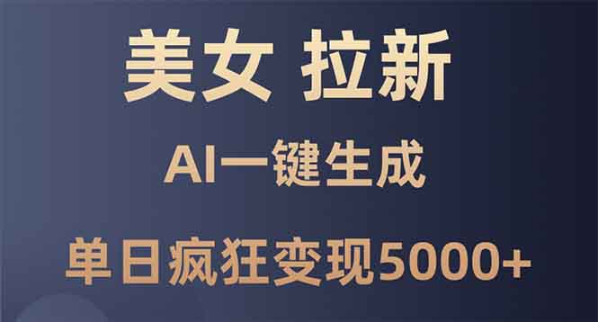 （13866期）美女暴力拉新，通过AI一键生成，单日疯狂变现5000+，纯小白一学就会！-卓越网创