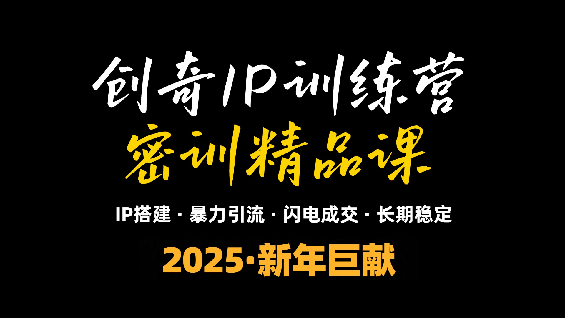 （13898期）2025年“知识付费IP训练营”小白避坑年赚百万，暴力引流，闪电成交-卓越网创